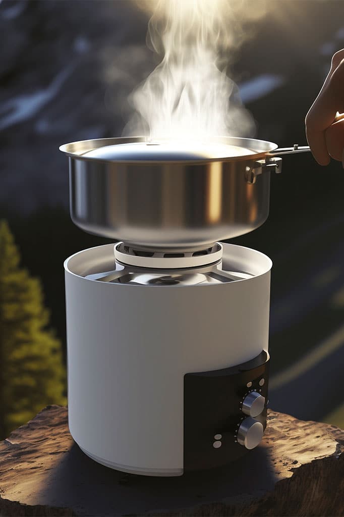 flameless camping cooking powered by renewable energy