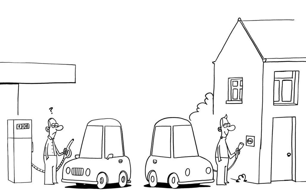 Vehicle to grid (V2G)- Car batteries cannont only be charged, (excess) energy can also be put back into the grid