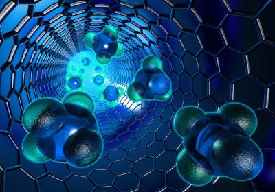 Molecules moving inside the nanotube